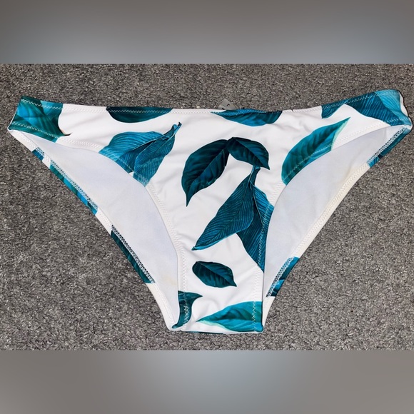 Other - Teal Leaf Print Bikini Bottom